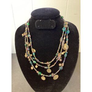 VJ vintage 3-Strand Beaded Necklace. SKU 695